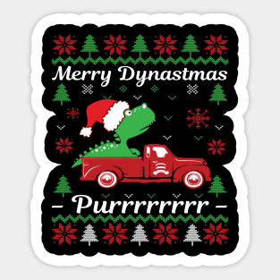 Merry Dynastmus Funny Ugly Christmas Sweater Graphic Sticker